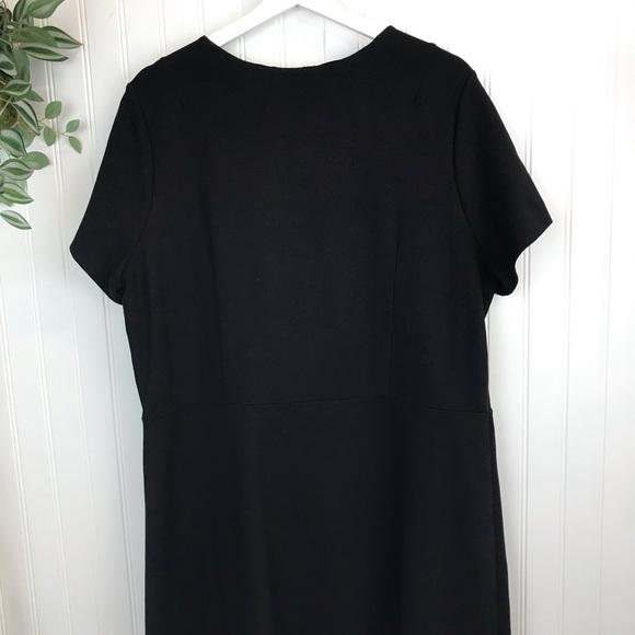 Reitman's Plus Size 2X Sheath Dress in Black Ponte Knit, Short Sleeves - Picture 7 of 9